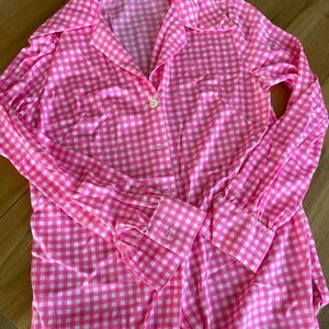 VINTAGE 70s Pink Gingham Button-down Barbie